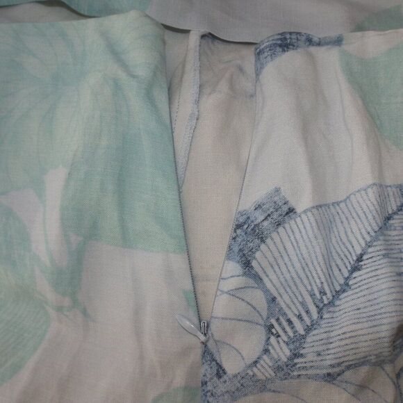 TOMMY BAHAMA Outfit/Set, 12/L, Silk/Linen, Sleeveless Top/Capri Pants, Blue, 2pc - Picture 11 of 13